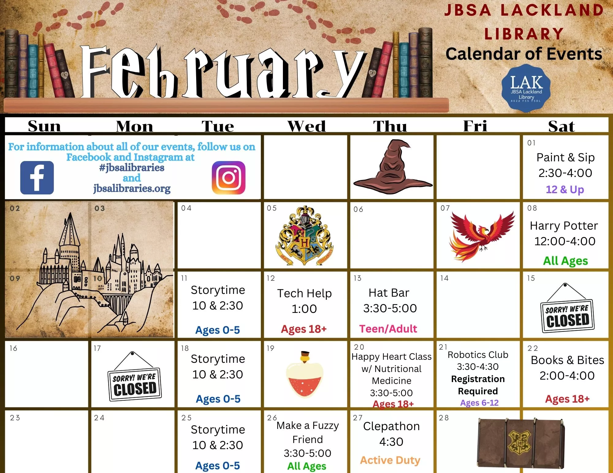 February Calendar of Events